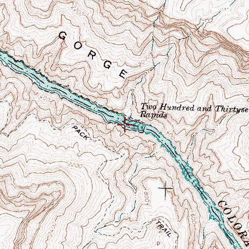 Topographic Map of Two Hundred and Thirtyseven Mile Rapids, AZ