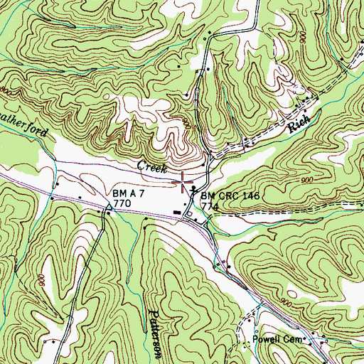 Topographic Map of Rich Branch, TN