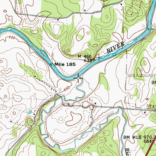 Topographic Map of Rich Creek, TN
