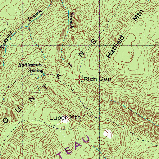 Topographic Map of Rich Gap, TN