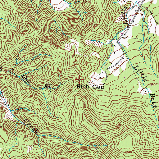Topographic Map of Rich Gap, TN
