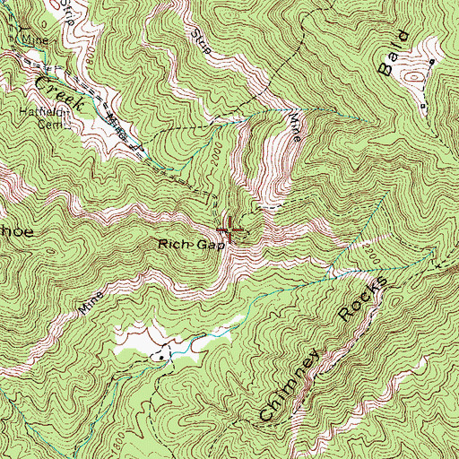 Topographic Map of Rich Gap, TN