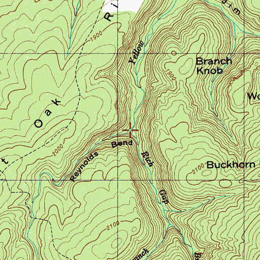 Topographic Map of Rich Gap Branch, TN