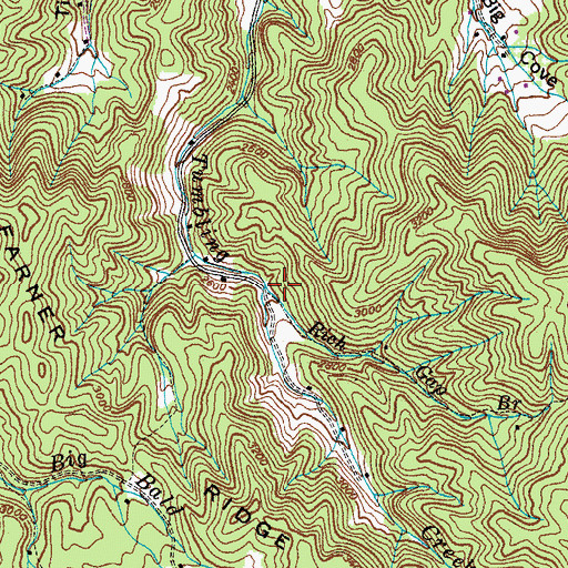 Topographic Map of Rich Gap Branch, TN