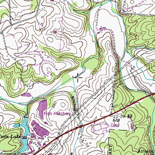 Topographic Map of Richardson Branch, TN