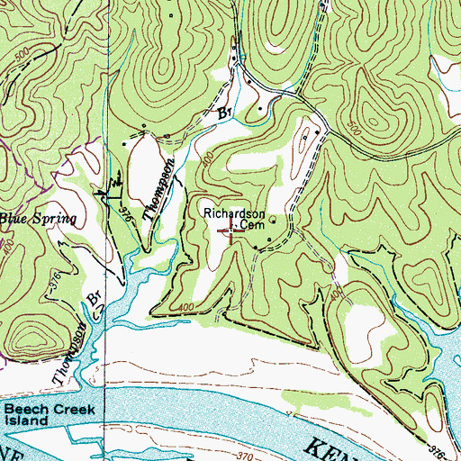 Topographic Map of Richardson Cemetery, TN