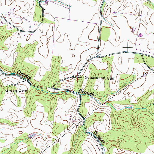 Topographic Map of Richardson Cemetery, TN
