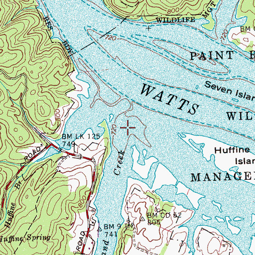Topographic Map of Richland Creek, TN
