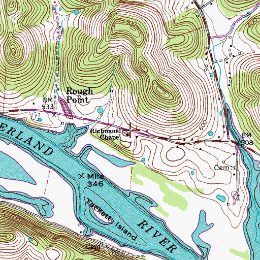 Topographic Map of Richmond Chapel, TN