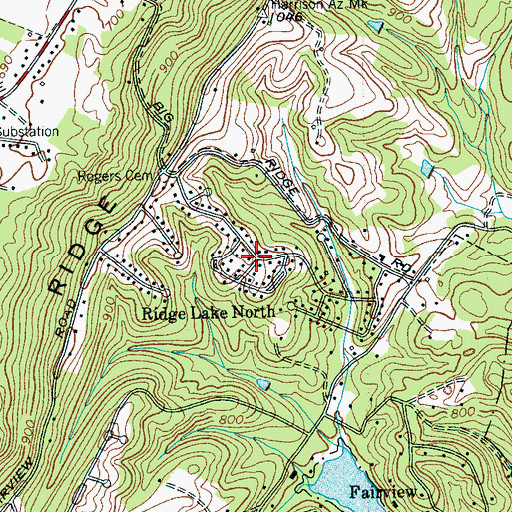 Topographic Map of Ridge Lake North, TN