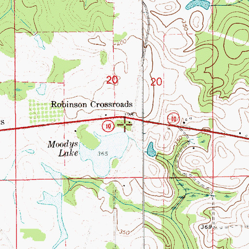 Topographic Map of Moody Lake Dam, AL