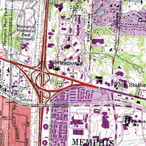 Topographic Map of Ridgeway Country Club, TN