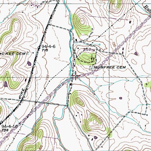 Topographic Map of Ridley Hollow, TN