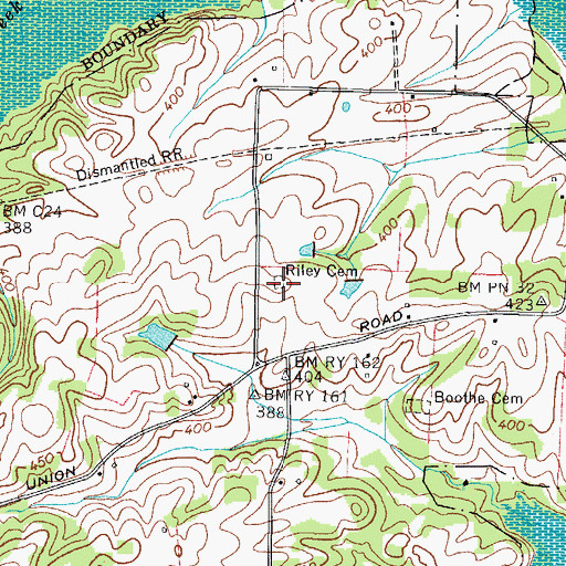 Topographic Map of Riley Cemetery, TN
