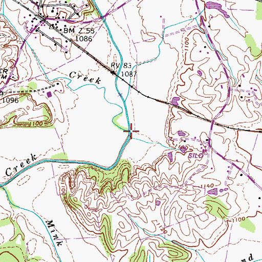 Topographic Map of Riley Creek, TN
