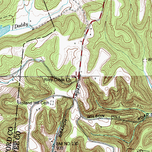 Topographic Map of Riley Creek Church, TN
