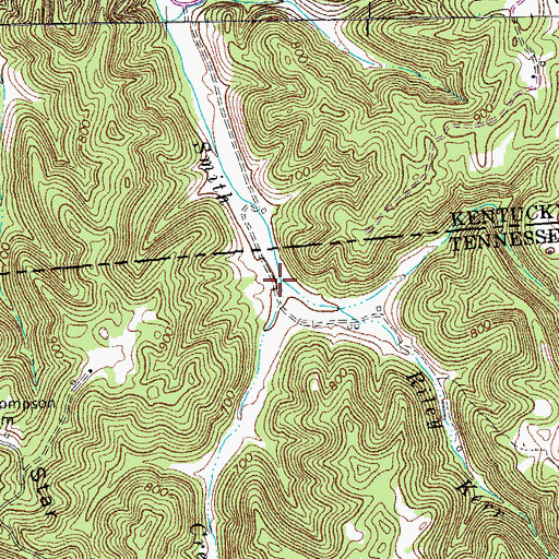 Topographic Map of Riley Kerr Branch, TN