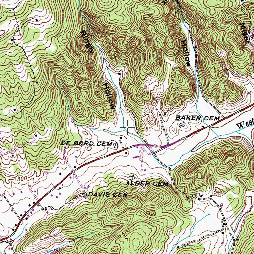 Topographic Map of Ringy Hollow, TN
