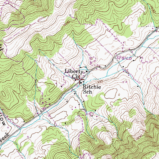 Topographic Map of Ritchie School, TN