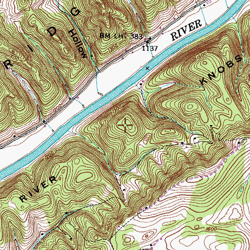 Topographic Map of River Knobs, TN