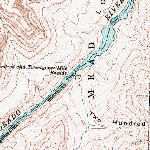 Topographic Map of Two Hundred and Twentyfour Mile Canyon, AZ