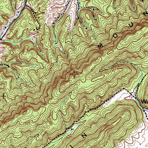 Topographic Map of River Mountain, TN
