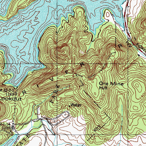 Topographic Map of River Ridge, TN