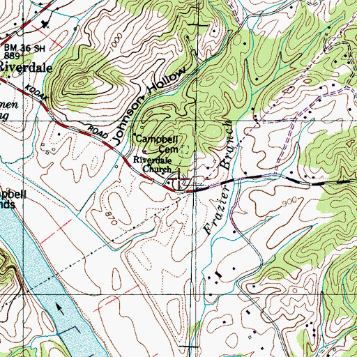 Topographic Map of Riverdale Church, TN
