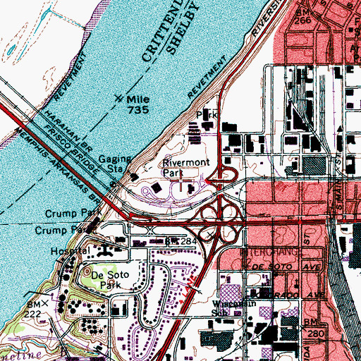 Topographic Map of Rivermont Park, TN
