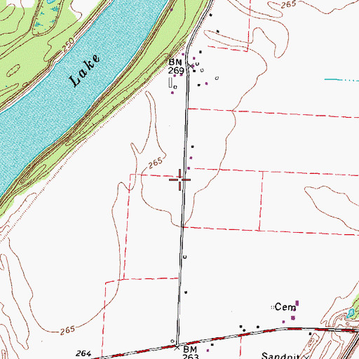 Topographic Map of Riverside Church, TN