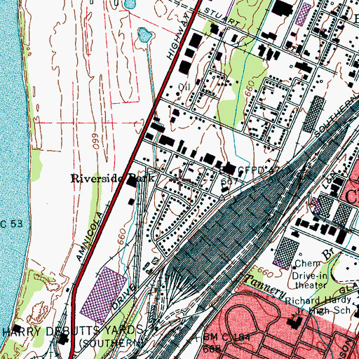Topographic Map of Riverside Park, TN
