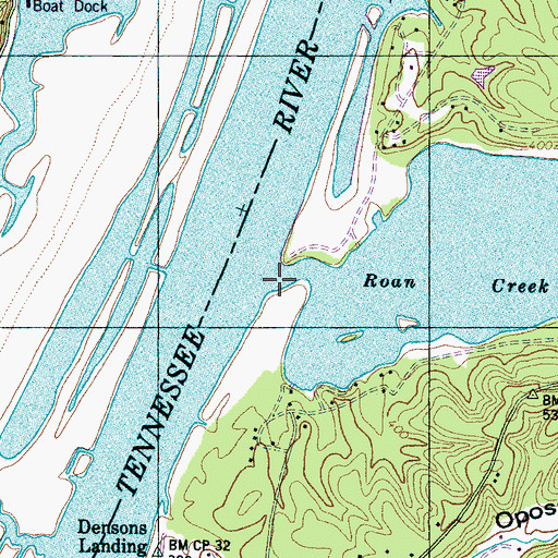 Topographic Map of Roan Creek, TN