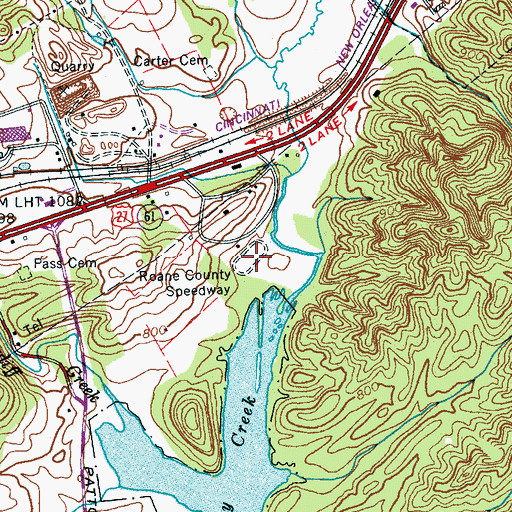 Topographic Map of Roane County Speedway, TN