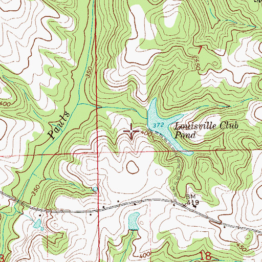 Topographic Map of Louisville Club Pond Dam, AL