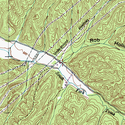 Topographic Map of Rob Hollow, TN