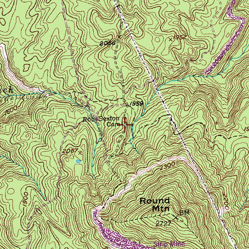 Topographic Map of Rob Sexton Cemetery, TN