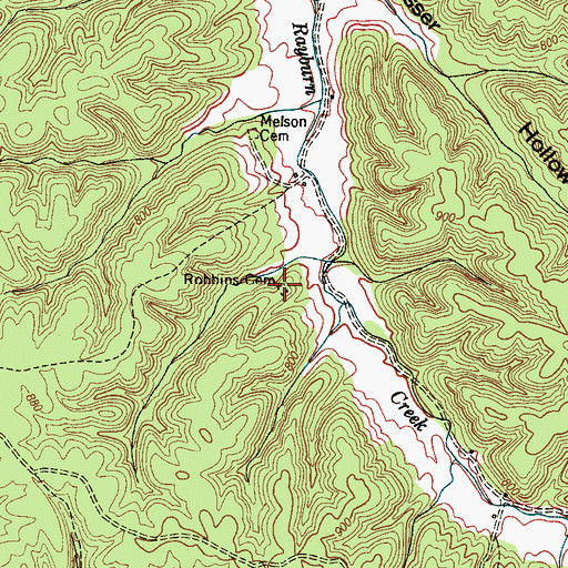 Topographic Map of Robbins Cemetery, TN