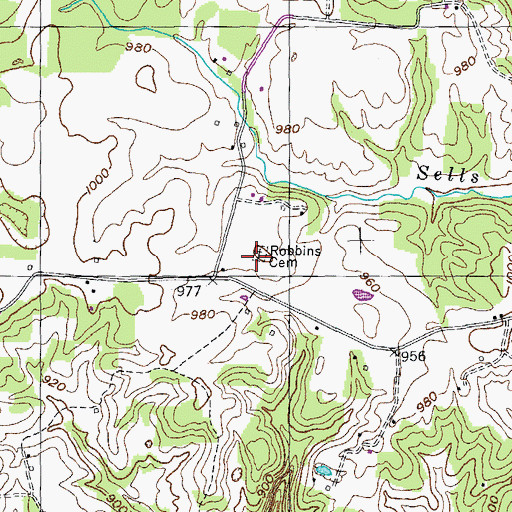 Topographic Map of Robbins Cemetery, TN