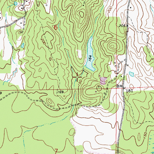 Topographic Map of Shannon Lake, AL
