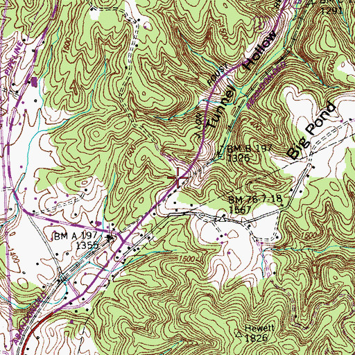 Topographic Map of Robbins Tunnel, TN