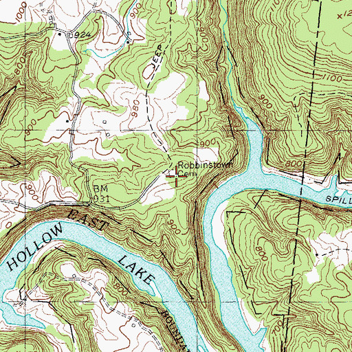 Topographic Map of Robbinstown Cemetery, TN