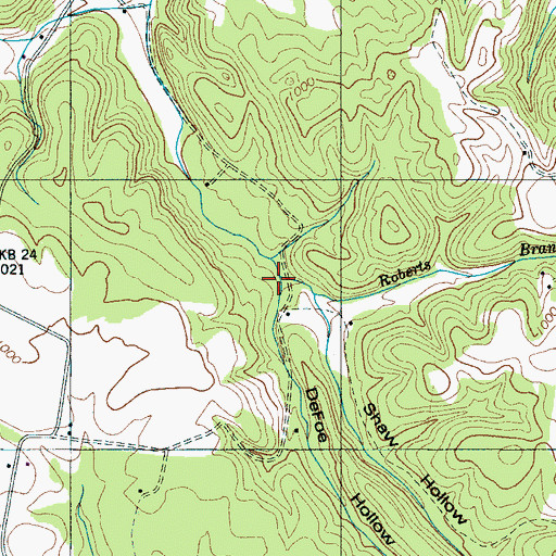 Topographic Map of Roberts Branch, TN