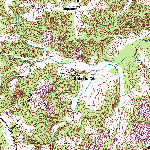 Topographic Map of Roberts Cemetery, TN