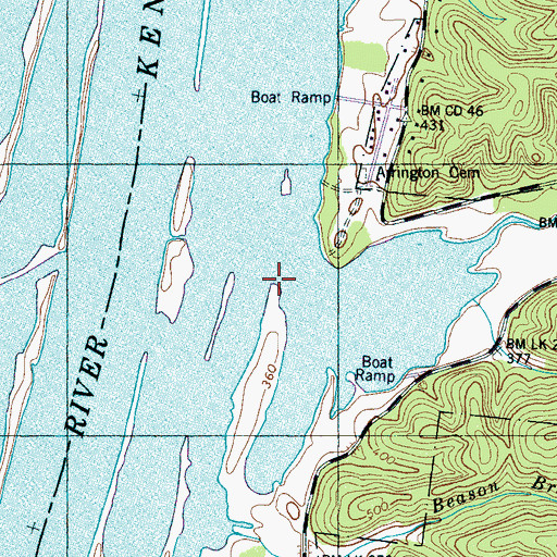 Topographic Map of Roberts Creek, TN