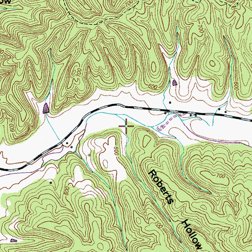 Topographic Map of Roberts Hollow, TN