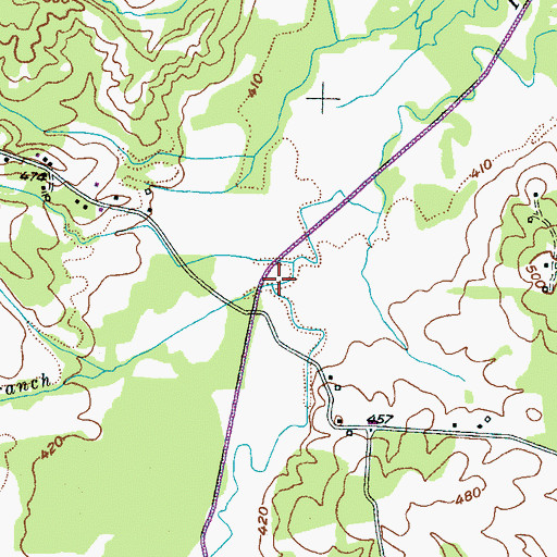 Topographic Map of Robertson Branch, TN
