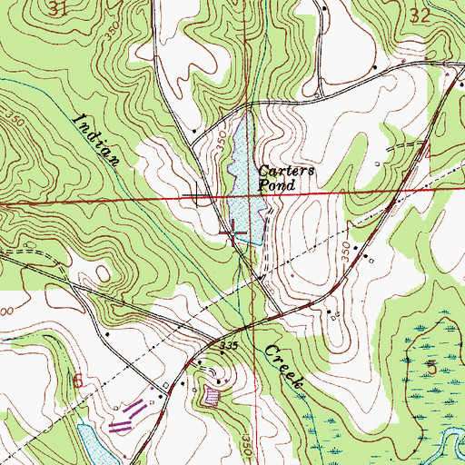Topographic Map of Milton Carter Dam, AL