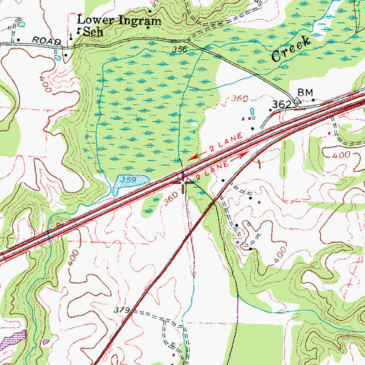Topographic Map of Robertson Creek, TN