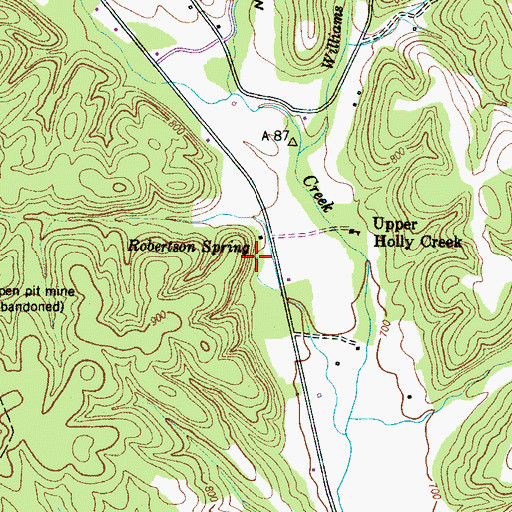 Topographic Map of Robertson Spring, TN