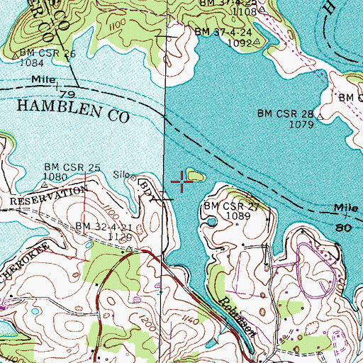 Topographic Map of Robinson Branch, TN